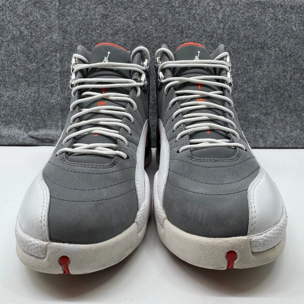 Jordan 12 Retro Cool Grey Mens Size 8.5 Grey Orange White 130690-012